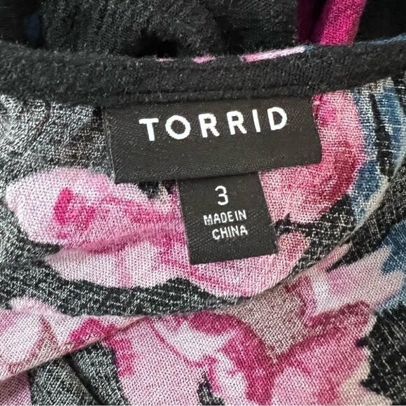 TORRID  Floral Babydoll Tunic Top Size 3 - Picture 10 of 11